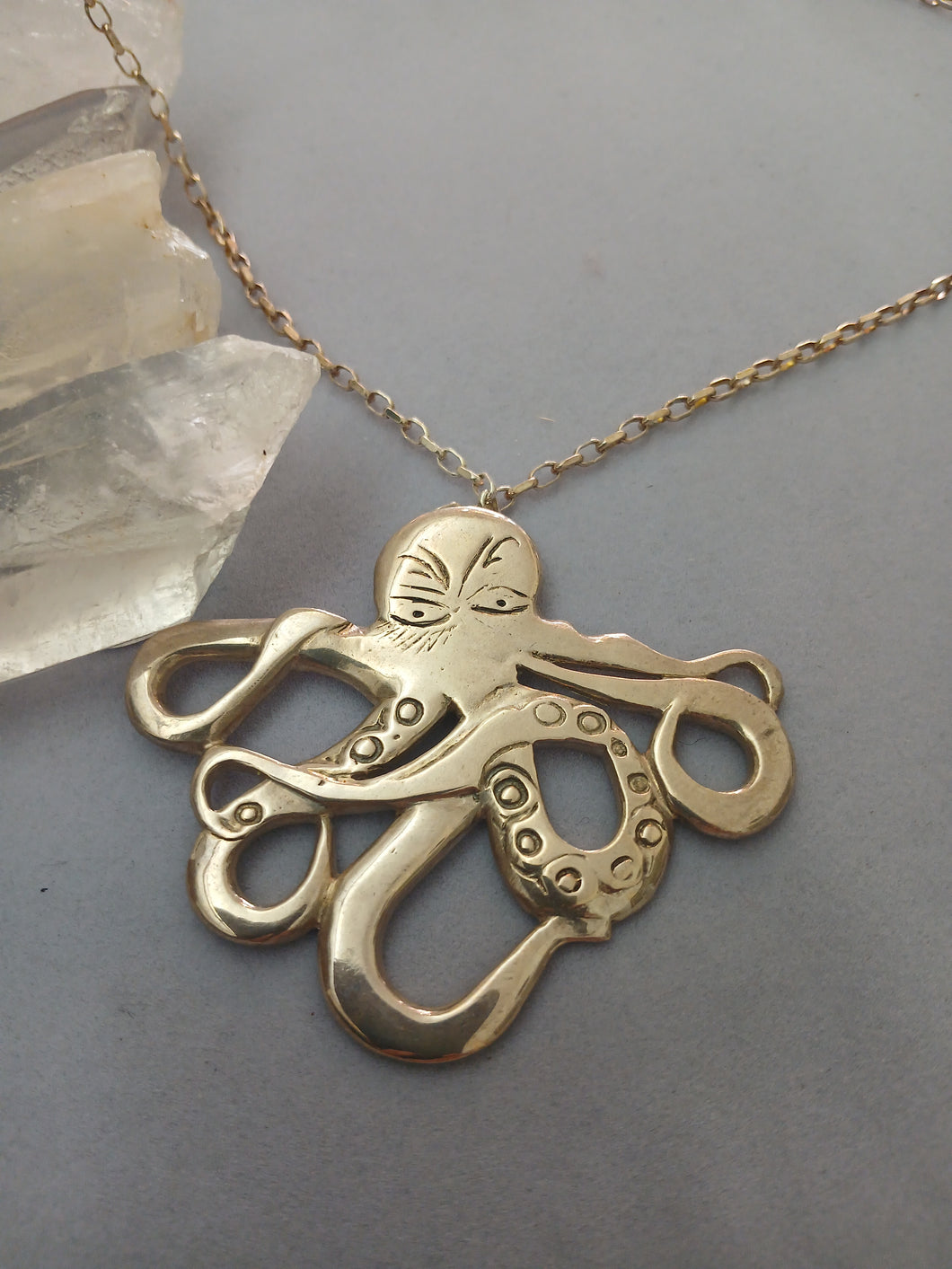 Sterling Silver Octopus Pendant