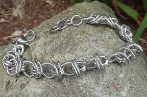 Stainless Steel Round Twisted Double Link Bracelet