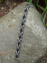 Black Rubber and Stainless Steel Chain Mail Bracelet
