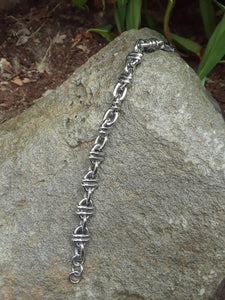 Triple oval link stainless steel bracelet