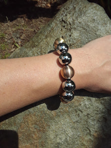 Large Stainless Steel Bead Bracelet