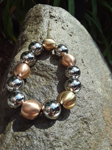 Large Stainless Steel Bead Bracelet