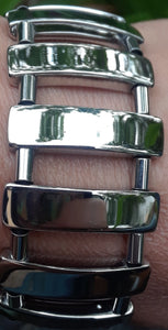 Stainless Steel Flat Bead Bracelet