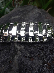 Stainless Steel Flat Bead Bracelet