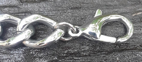 Stainless Steel Curb Chain Bracelet with Lobster Clasp