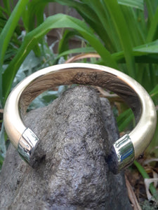 Two-Toned Stainless Steel Cuff Bracelet