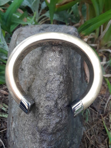 Two-Toned Stainless Steel Cuff Bracelet
