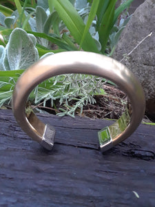 Two-Toned Stainless Steel Cuff Bracelet