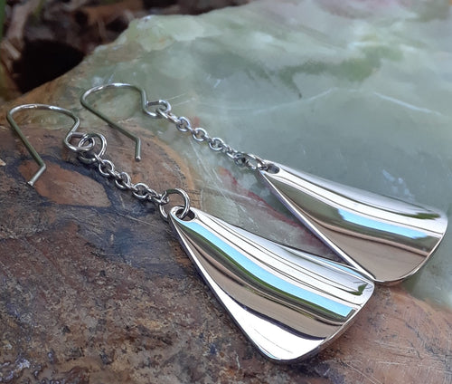 Stainless Steel Triangle Dangle Earrings