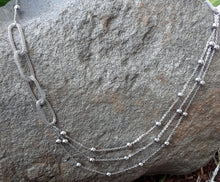 Stainless Steel Extra Long, Multi-Textured Chain Necklace