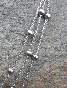 Stainless Steel Extra Long, Multi-Textured Chain Necklace
