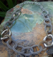 Stainless Steel Two-Toned Mesh Chain Necklace