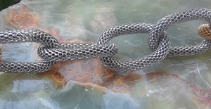 Stainless Steel Two-Toned Mesh Chain Necklace