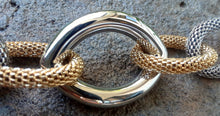 Stainless Steel Two-Toned Mesh Chain Necklace
