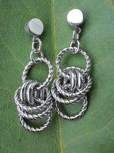 Stainless Steel Twisted Loop Dangle Earring