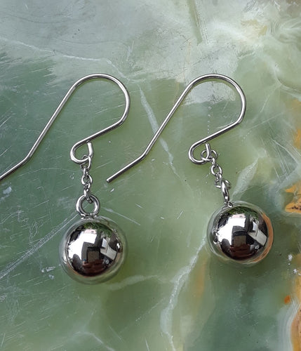 Stainless Steel Ball and Chain Earrings