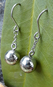 Stainless Steel Ball and Chain Earrings