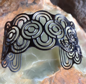 Stainless Steel Black Designer Cuff Bracelet