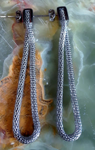 Stainless Steel Long Mesh Earrings