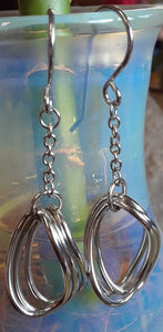 Stainless Steel Long Link Dangle Earrings