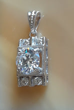 Sterling Silver Rectangle Swarovski Zirconia Pendant