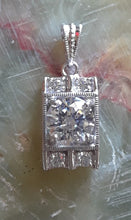 Sterling Silver Rectangle Swarovski Zirconia Pendant