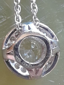 Sterling Silver Round Swarovski Pendant With Chain