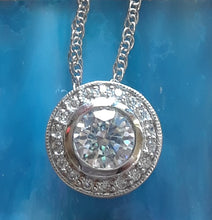 Sterling Silver Round Swarovski Pendant With Chain