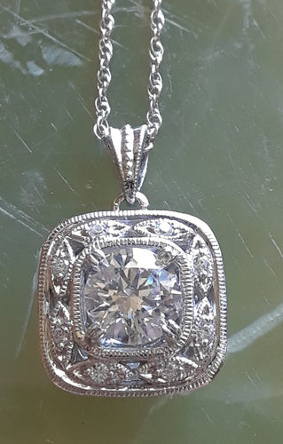 Sterling Silver Square Pendant With Chain