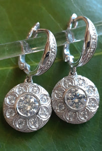 Sterling Silver Round Dangle Earrings