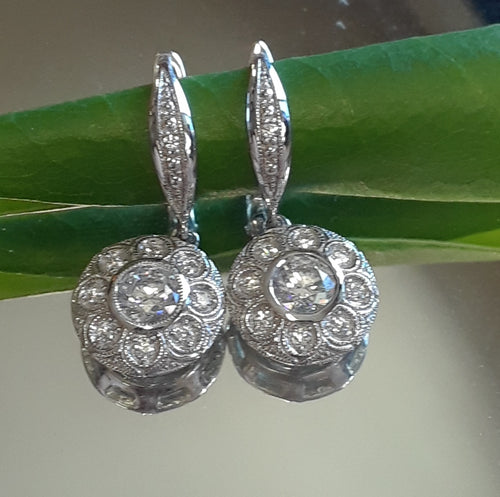 Sterling Silver Round Dangle Earrings