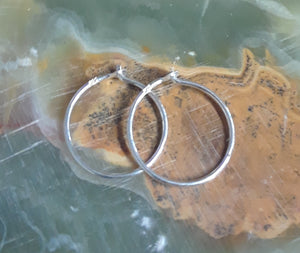 Sterling Silver Medium Hoop Earrings