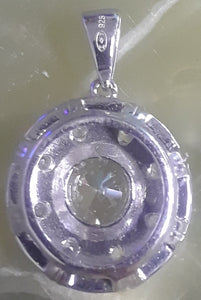 Sterling Silver Large Round Swarovski Pendant