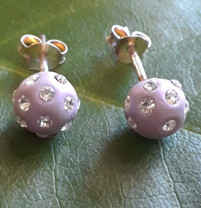 Sterling Silver Swarovski Purple Stud Earrings